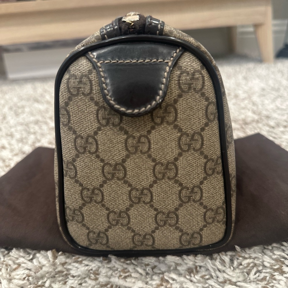 Gucci Beige and Black GG Coated Canvas Small Joy Boston Bag - Picture 4 of 10